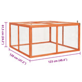 vidaXL Konijnenhok 124x120x60 cm massief vurenhout