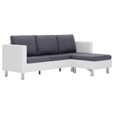 vidaXL Three-seater Sofa with Cushions Faux Leather White