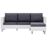 vidaXL Three-seater Sofa with Cushions Faux Leather White