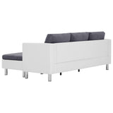 vidaXL Three-seater Sofa with Cushions Faux Leather White
