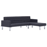 vidaXL L-shaped Sofa Bed Polyester Dark Grey