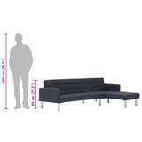 vidaXL L-shaped Sofa Bed Polyester Dark Grey