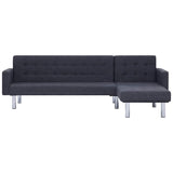 vidaXL L-shaped Sofa Bed Polyester Dark Grey
