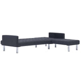 vidaXL L-shaped Sofa Bed Polyester Dark Grey