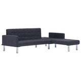 vidaXL L-shaped Sofa Bed Polyester Dark Grey