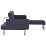 vidaXL L-shaped Sofa Bed Polyester Dark Grey