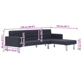 vidaXL L-shaped Sofa Bed Polyester Dark Grey