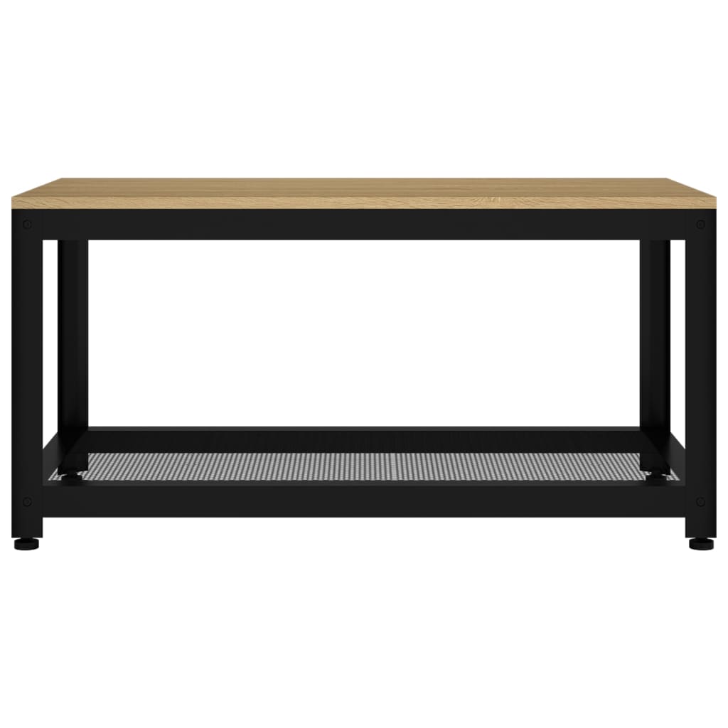 vidaXL Salontafel 90x45x45 cm MDF en ijzer lichtbruin en zwart