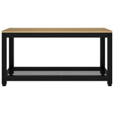 vidaXL Salontafel 90x45x45 cm MDF en ijzer lichtbruin en zwart