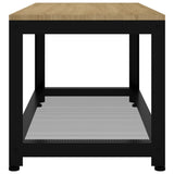 vidaXL Salontafel 90x45x45 cm MDF en ijzer lichtbruin en zwart