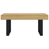 vidaXL Salontafel 90x45x40 cm MDF en ijzer lichtbruin en zwart
