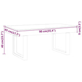 vidaXL Salontafel 90x45x40 cm MDF en ijzer lichtbruin en zwart