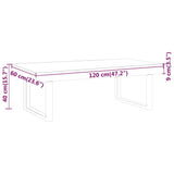 vidaXL Salontafel 120x60x40 cm MDF en ijzer lichtbruin en zwart