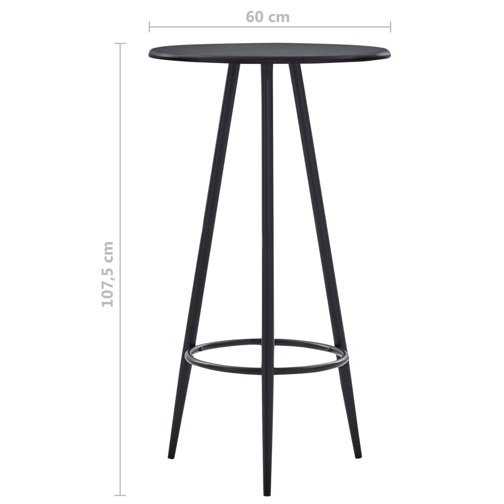 vidaXL Bartafel 60x107,5 cm MDF zwart
