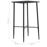 vidaXL Bartafel 60x60x111 cm MDF noir