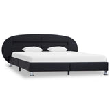 vidaXL LED Artificial Leather Bed Frame Black 180x200 cm