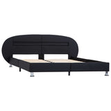 vidaXL LED Artificial Leather Bed Frame Black 180x200 cm