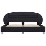 vidaXL LED Artificial Leather Bed Frame Black 180x200 cm