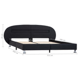 vidaXL LED Artificial Leather Bed Frame Black 180x200 cm
