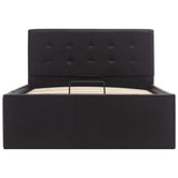 vidaXL Hydraulic Artificial Leather Storage Bed Frame Black 90x200 cm
