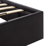 vidaXL Hydraulic Artificial Leather Storage Bed Frame Black 90x200 cm