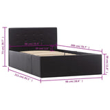 vidaXL Hydraulic Artificial Leather Storage Bed Frame Black 90x200 cm