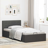 vidaXL Bed Frame with Hydraulic Storage Fabric Dark Grey 90x200 cm