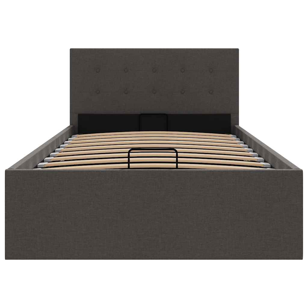 vidaXL Bed Frame with Hydraulic Storage Fabric Dark Grey 90x200 cm