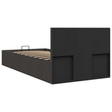 vidaXL Bed Frame with Hydraulic Storage Fabric Dark Grey 90x200 cm