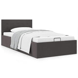 vidaXL Bed Frame with Hydraulic Storage Fabric Dark Grey 90x200 cm