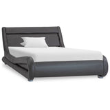 vidaXL Bed frame with LED artificial leather grey 100x200 cm