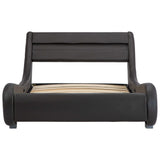 vidaXL Bed frame with LED artificial leather grey 100x200 cm