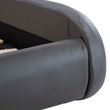vidaXL Bed frame with LED artificial leather grey 100x200 cm