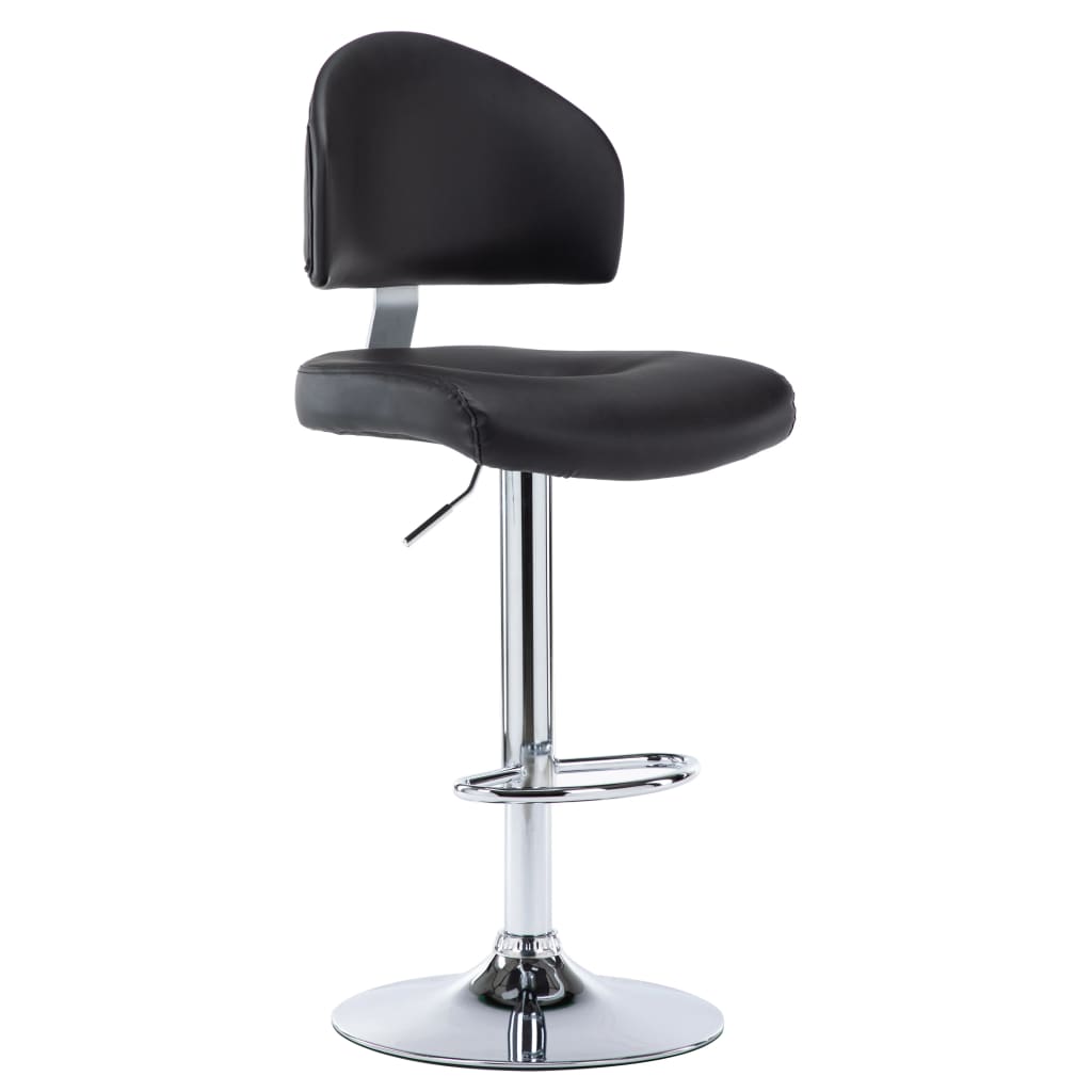 vidaXL Bar Stool Faux Leather Black