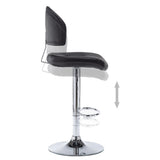 vidaXL Bar Stool Faux Leather Black