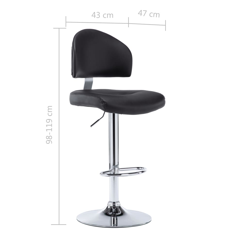 vidaXL Bar Stool Faux Leather Black
