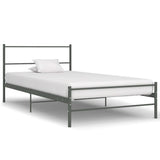vidaXL Metal Bed Frame Grey 90x200 cm