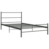 vidaXL Metal Bed Frame Grey 90x200 cm