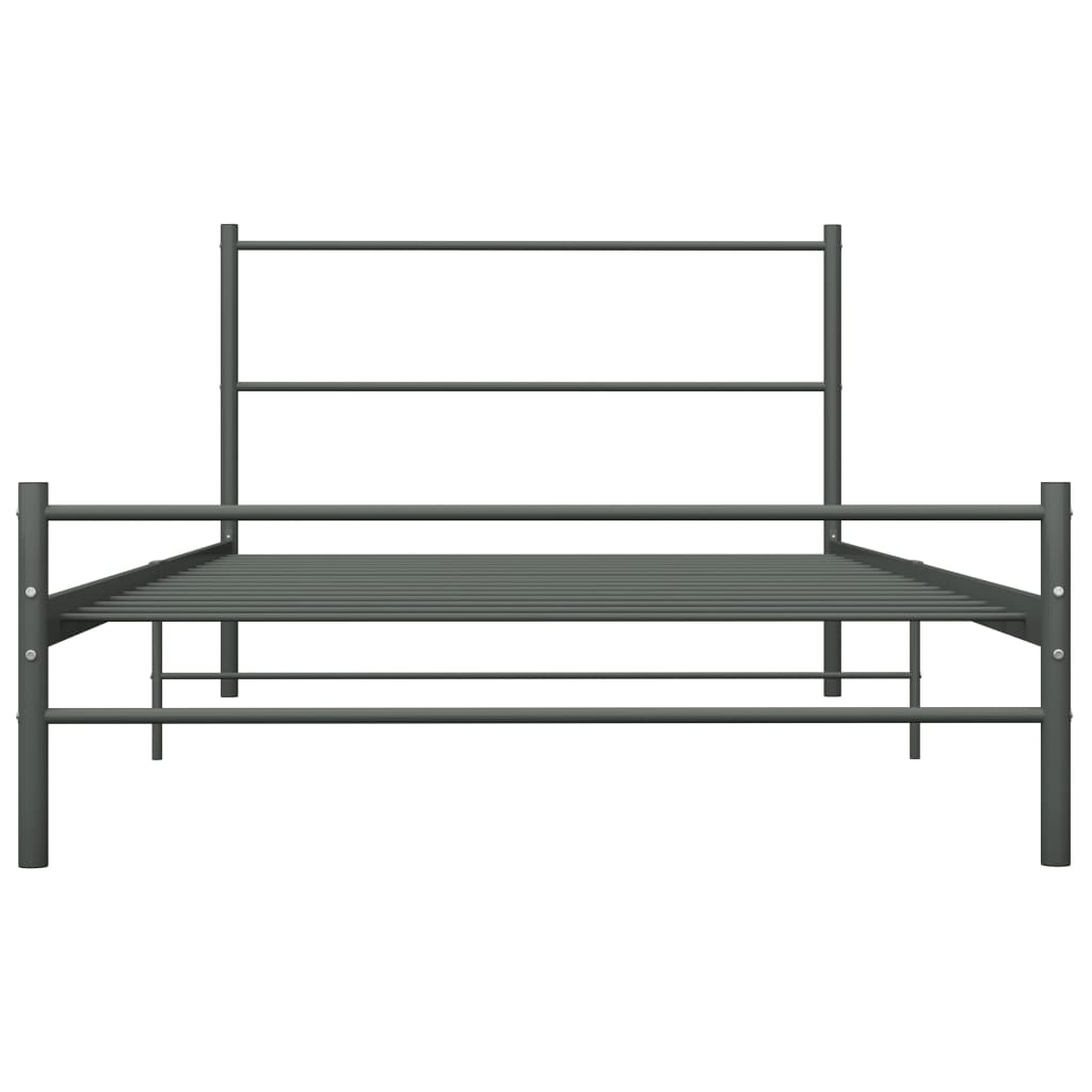 vidaXL Metal Bed Frame Grey 90x200 cm