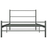 vidaXL Metal Bed Frame Grey 90x200 cm