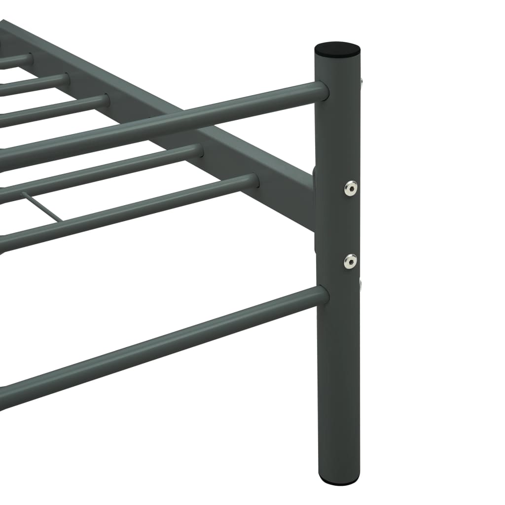 vidaXL Metal Bed Frame Grey 90x200 cm