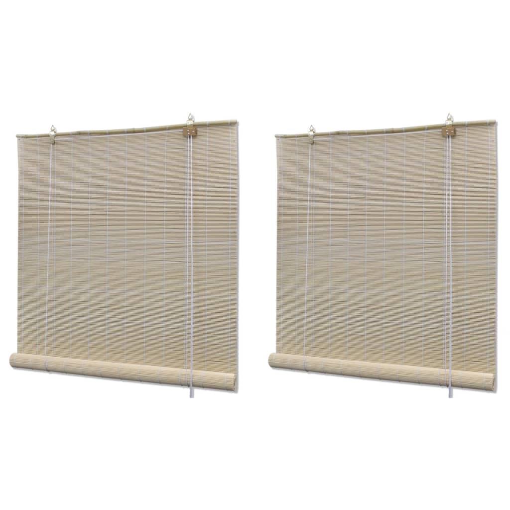 vidaXL Roller Blinds 2 pcs 120x160 cm bamboo natural