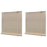 vidaXL Roller Blinds 2 pcs 120x160 cm bamboo natural