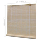 vidaXL Roller Blinds 2 pcs 120x160 cm bamboo natural