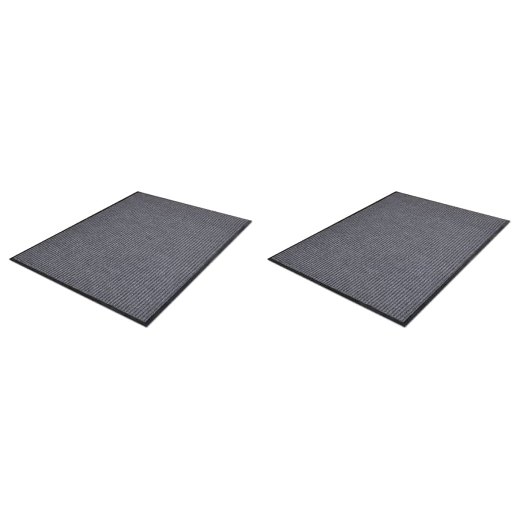 vidaXL Doormats 2 pcs 90x60 cm PVC grey
