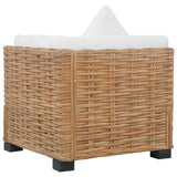vidaXL Hoekbank met kussens natuurlijk rattan