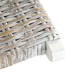 vidaXL Relaxstoel natuurlijk kubu rattan en massief mahoniehout wit