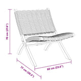 vidaXL Relaxstoel natuurlijk kubu rattan en massief mahoniehout wit