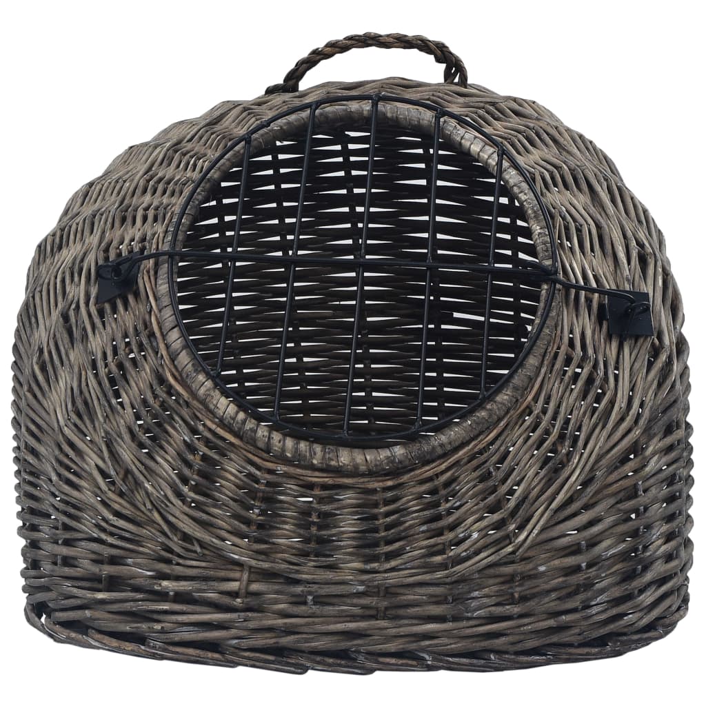 vidaXL Kattendrager 45x35x35 cm natuurlijk wilgenhout grijs