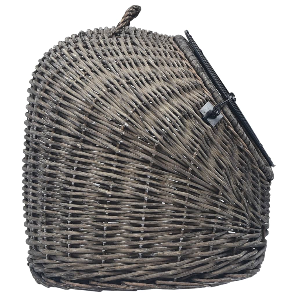 vidaXL Kattendrager 45x35x35 cm natuurlijk wilgenhout grijs